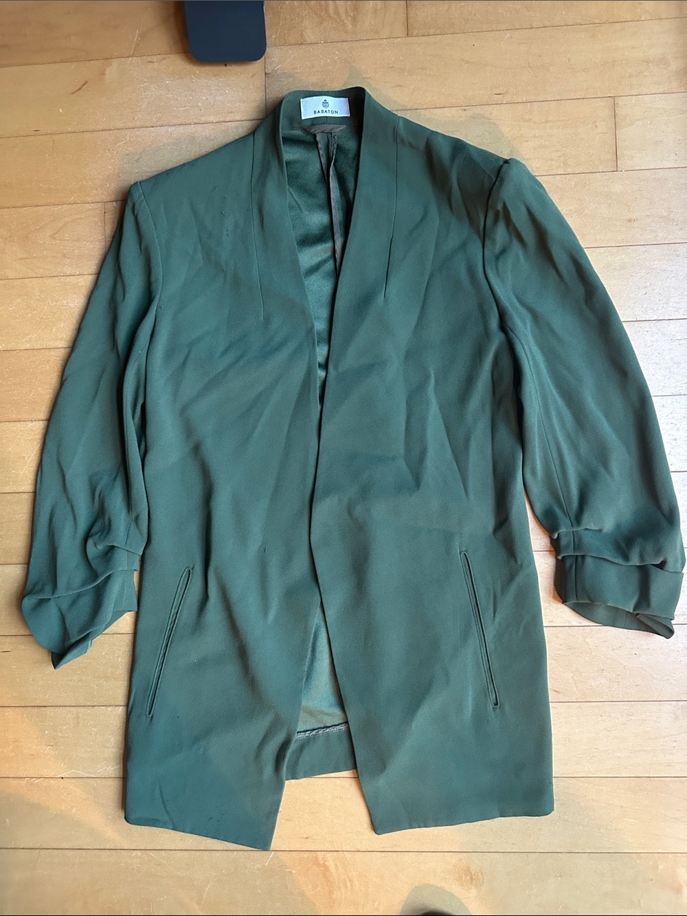 Babaton Lightly Worn Sz 0 Forest Green Open-Front Blazer
